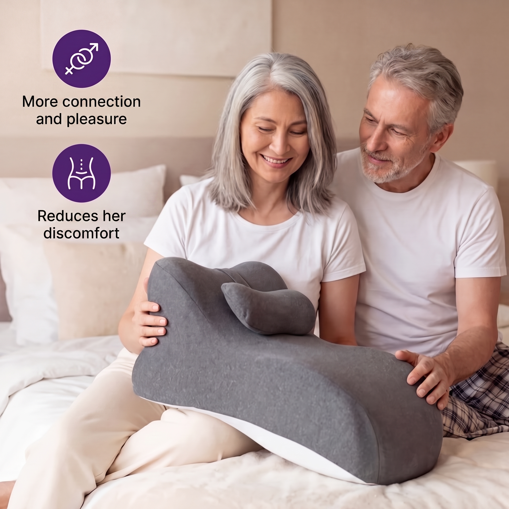 Intimate Positioning Pillow - 27° Ergonomic Support Wedge for Comfortable Intimacy