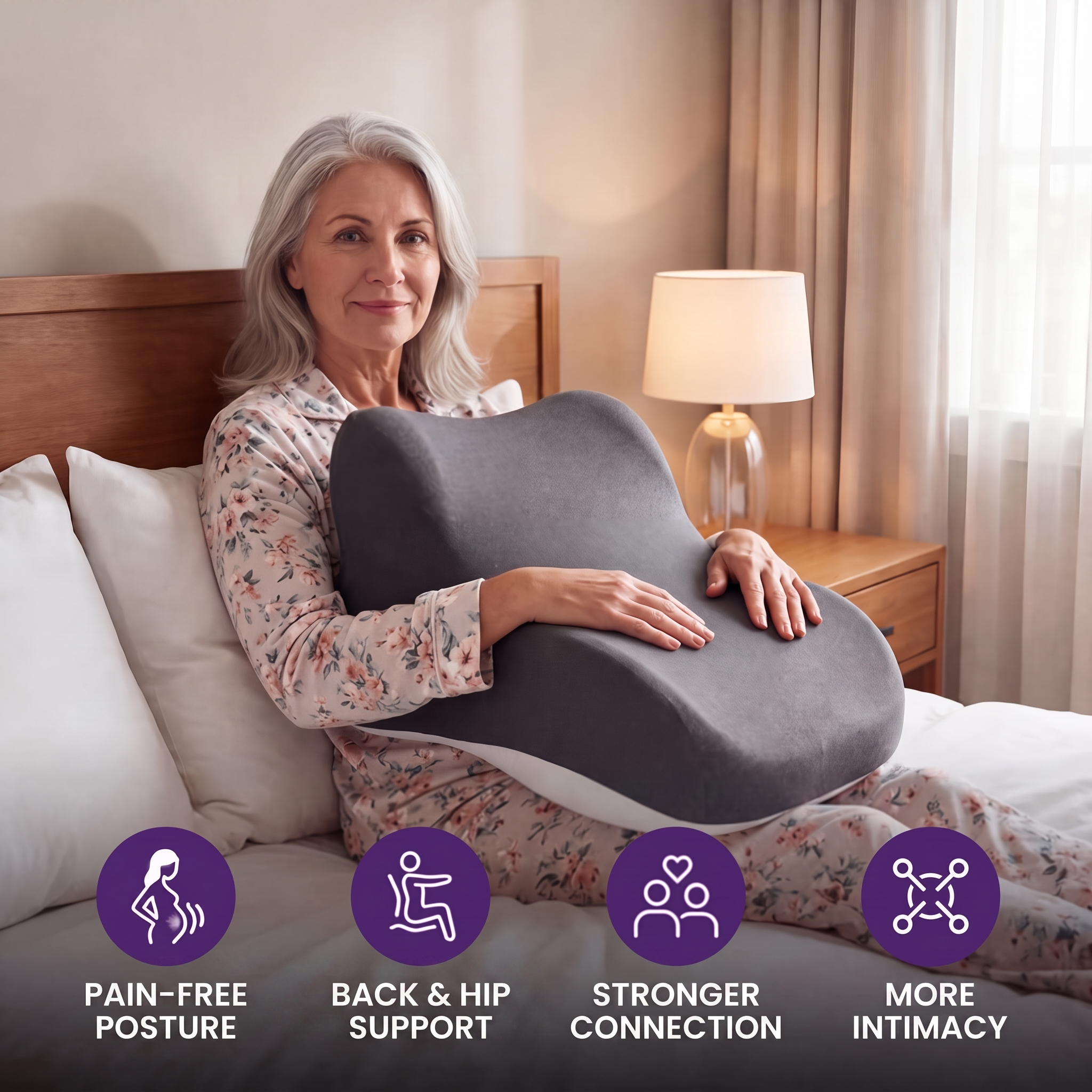 Intimate Positioning Pillow - 27° Ergonomic Support Wedge for Comfortable Intimacy