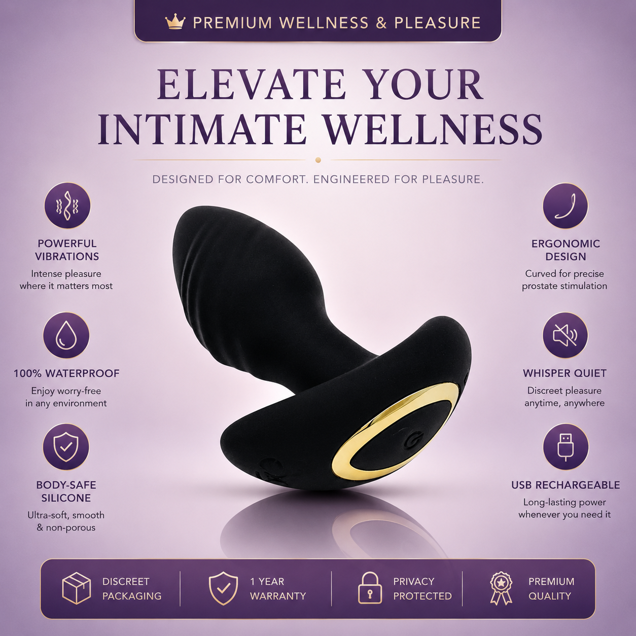 360 Rotating Butt Plug - Curved Prostate Massage